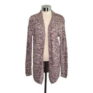 Garage Red & White Marled Longline Open Cardigan Sweater w/ Pockets Size XS/S